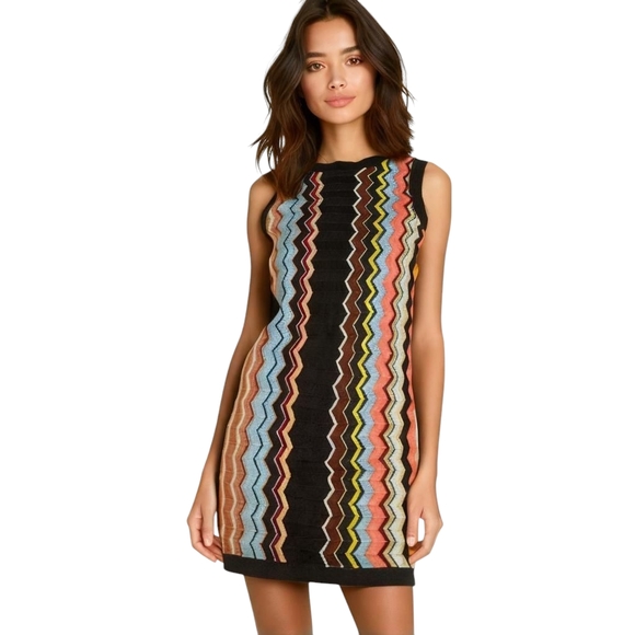 Missoni for Target Dresses & Skirts - Missoni Brown Chevron Knit Sleeveless Dress Size Small